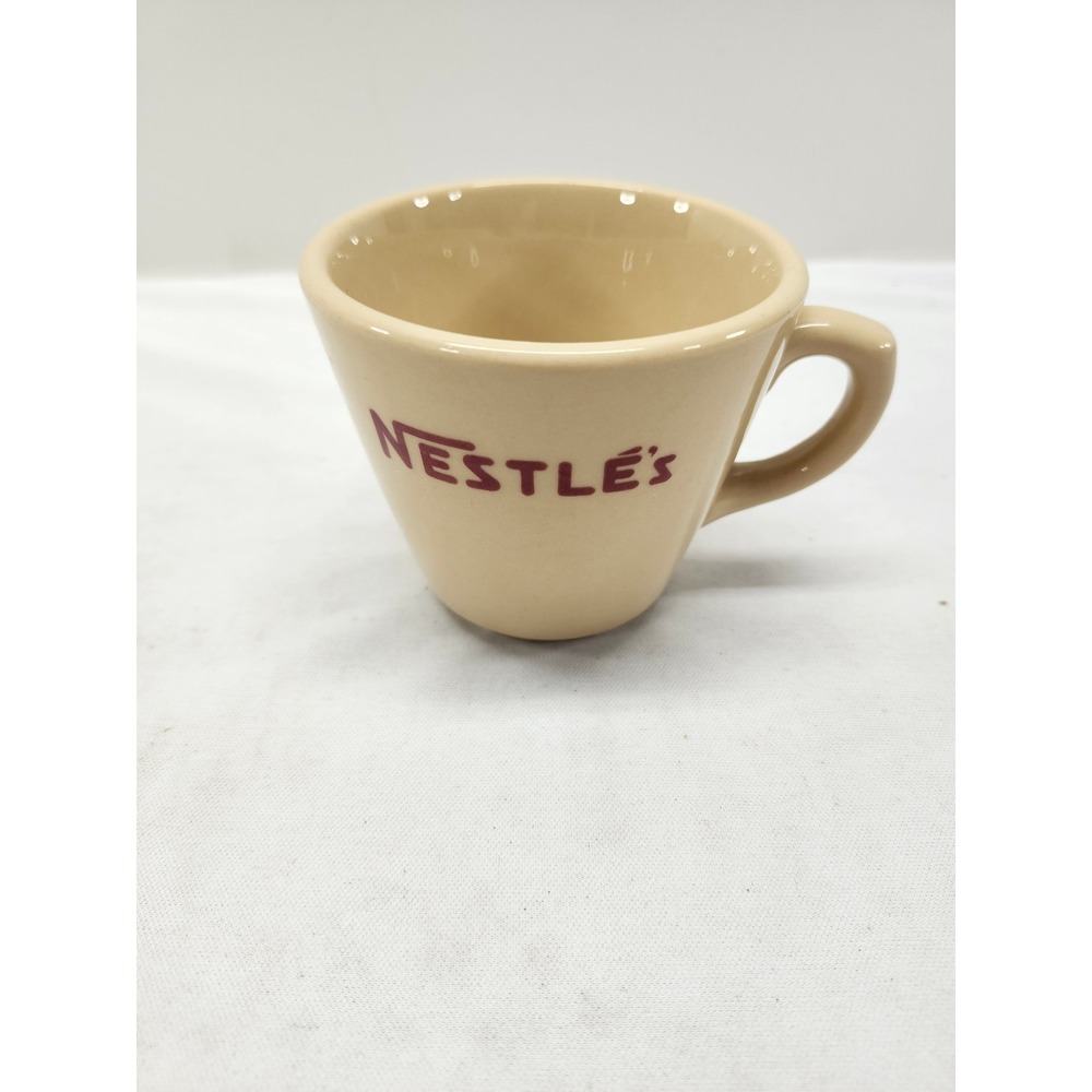 Vintage Nestle's Coffee Mug Inca Ware Shenango China Cream Maroon Logo USA Made